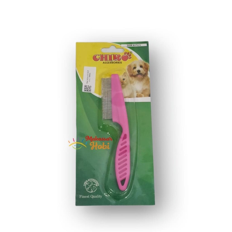 Sisir Kutu S Chiro 14.5 cm Serit Besi Telur Ketombe Bulu Hewan Kucing