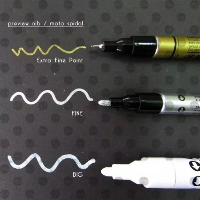 BIG PERMANENT PAINT MARKER  SNOWMAN WP - GP - SP | SPIDOL EMAS, PERAK, PUTIH PERMANEN BESAR