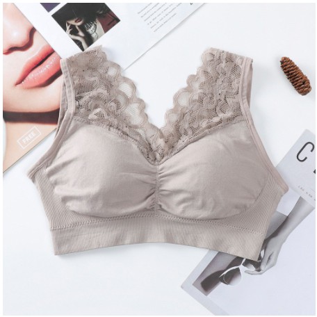 ( Fy ) COD Bra import bra Wanita dengan Model Renda Tanpa Kawat dan Bahan Lace Bergaya Korea Amerika