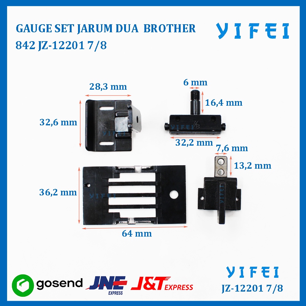 GAUGE SET JARUM DUA BROTHER 842 YIFEI-12201 7/8&quot;