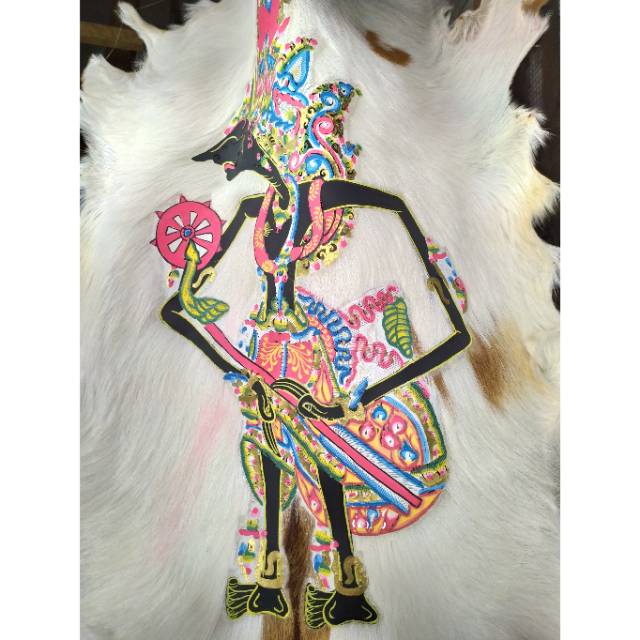 (BISA COD) LUKISAN LEMBARAN WAYANG RADEN KRESNA KULIT KAMBING FULL BODY 77x55 cm - PAJANGAN DEKORASI