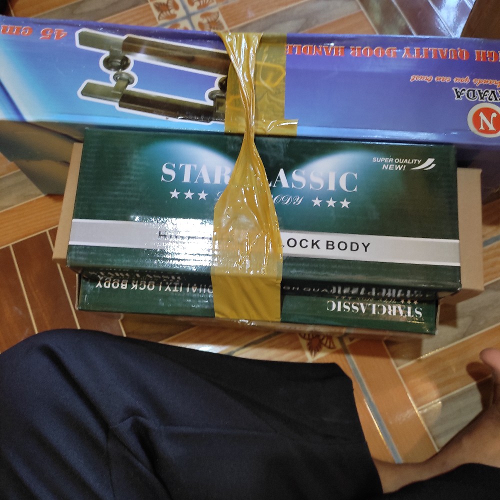 Paket Lengkap Handle Pintu Rumah 33 Cm + Body Pelor Body Kunci Gagang Pintu Rumah