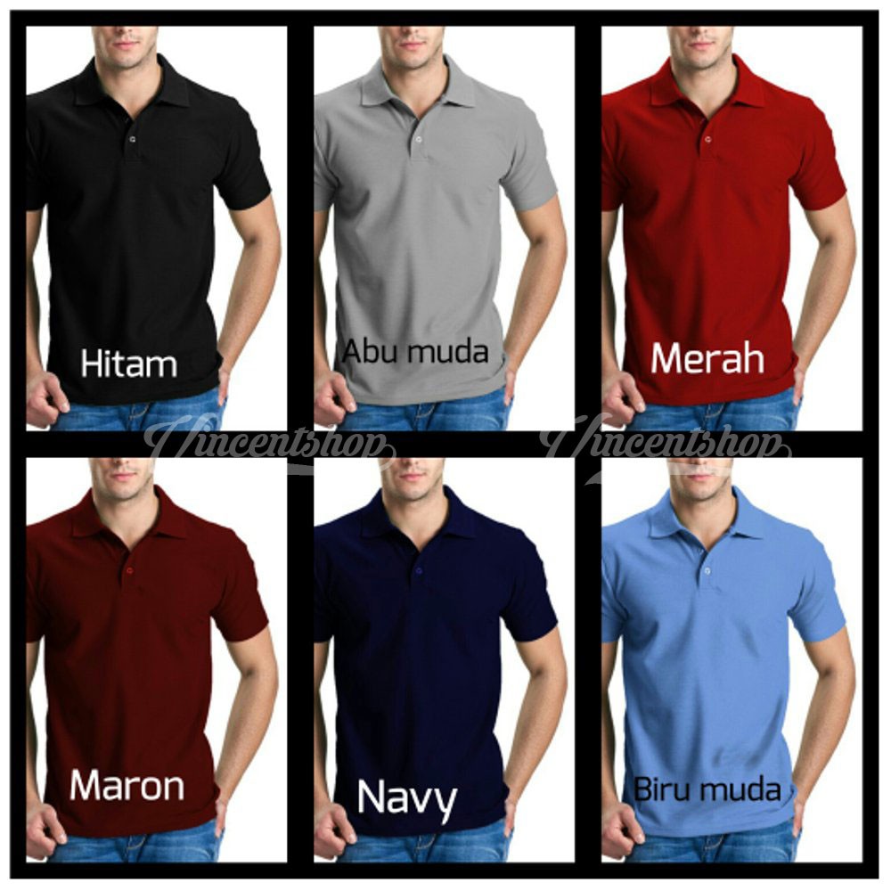 VNCENT.ID POLO SHIRT PRIA / Kaos Polo Pria / Kaos Berkerah Pria / Kaos Polos