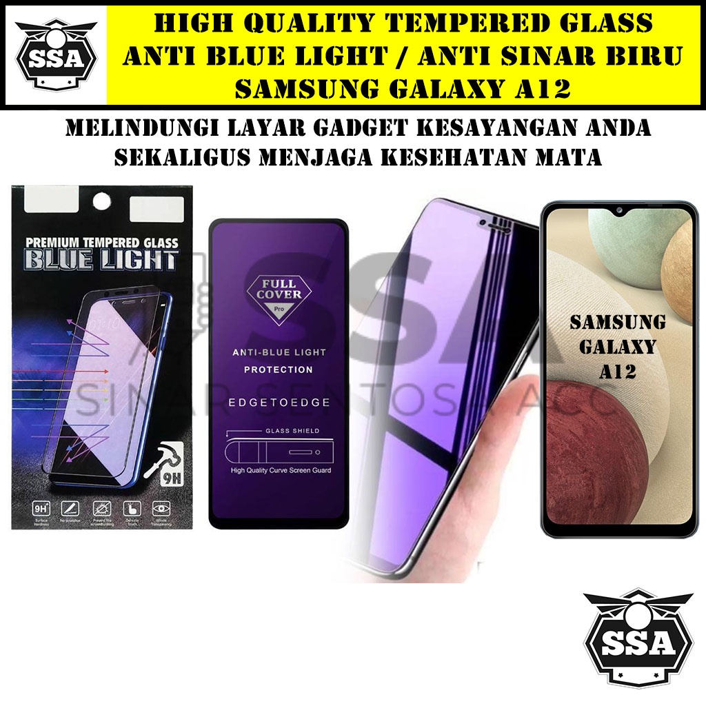 Tempered Glass Samsung Galaxy A12 A 12 Anti Blue Light Anti Sinar Biru Ori Original Hp Pelindung Layar Temper Anti Lecet Gores TG Murah Berkualitas