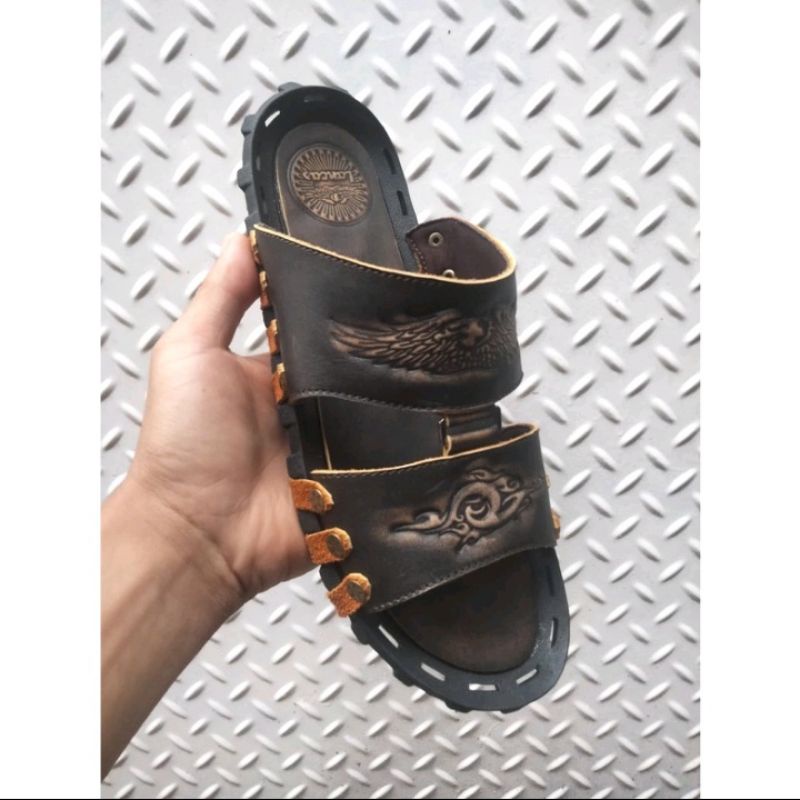 Sandal kokop pria kulit asli 100% // Sandal pria kulit asli