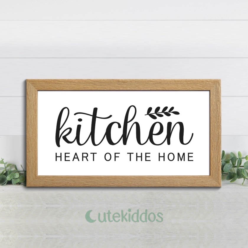 RB Hiasan Dinding Dapur Tulisan Kitchen Heart Of The Home Poster Kayu Wall Decor