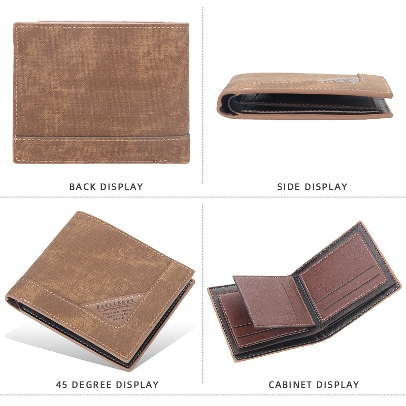 DOMPET IMPORT PRIA BAELLERRY BRANDED ORIGINAL KULIT LIPAT KECIL OVADO KARTU KEREN PENDEK PREMIUM ORI