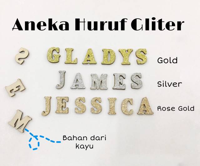 ALFABET / HURUF GLITTER SERI A - Z