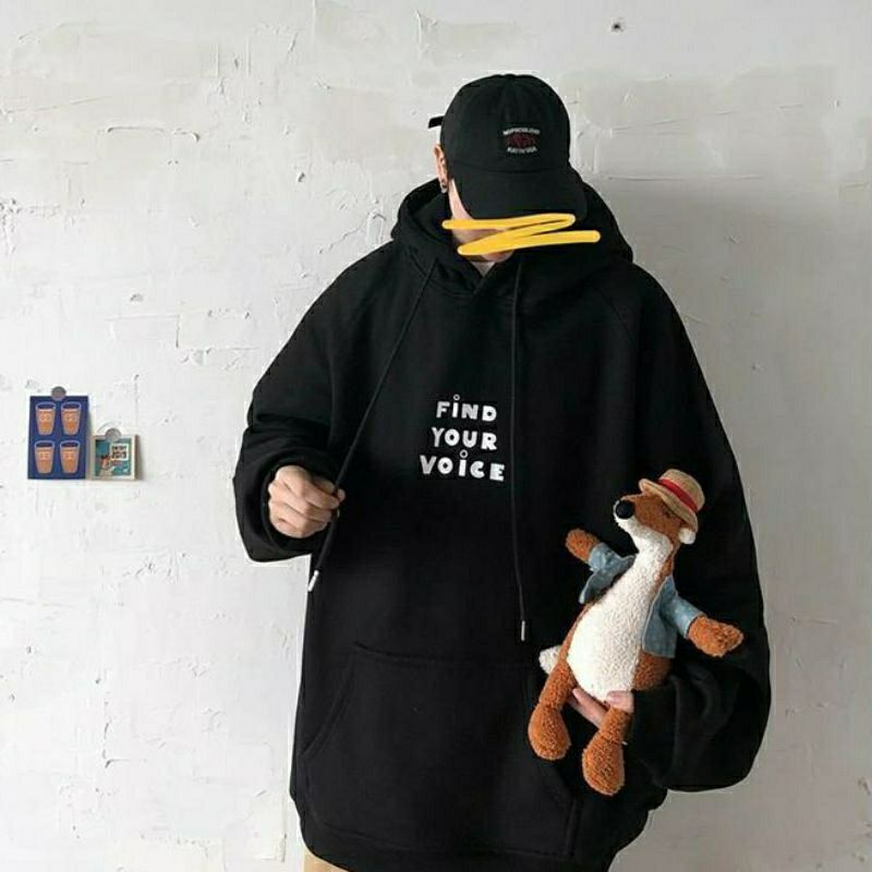 S - XXXXXL(6XL) Hoodie FIND YOUR VOICE Jaket Fleece Oversize Harajuku BIGSIZE Unisex Korean Style Jaketin aja