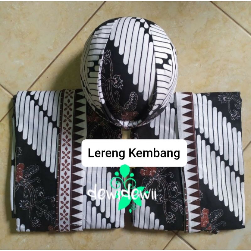 Set Prewed / Baju Couple Adat Jawa, Motif Lereng Kembang (+Selendang)