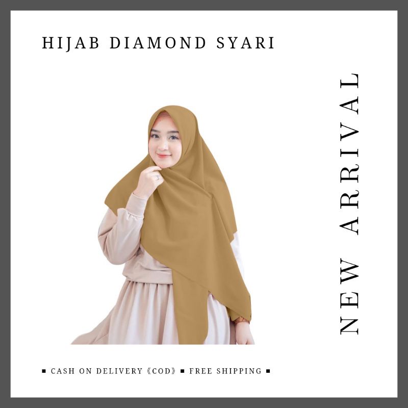hijab Syari 130x130 Coklat Susu hijab Segi Empat Syari Jumbo Diamond