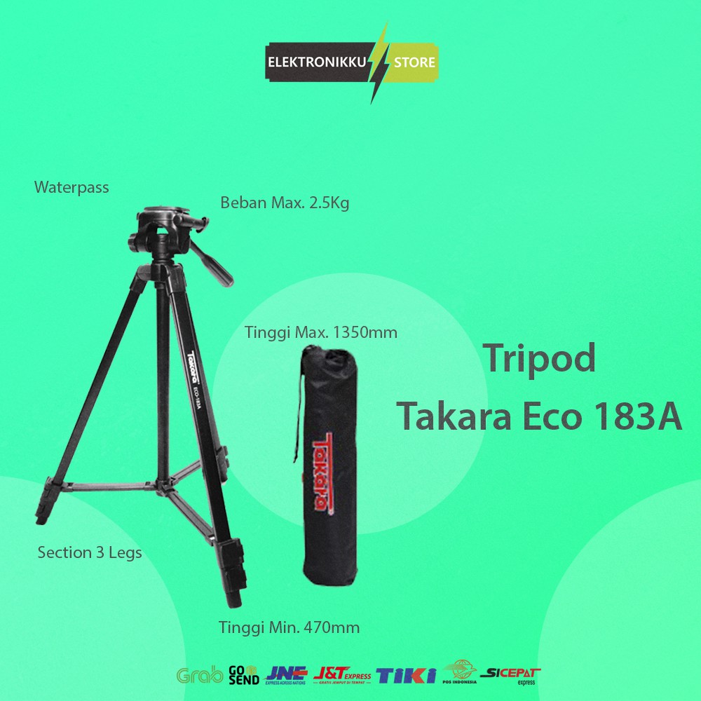 Tripod Takara Eco 183A | Tripod Kamera Mirrorless DSLR Nikon Canon