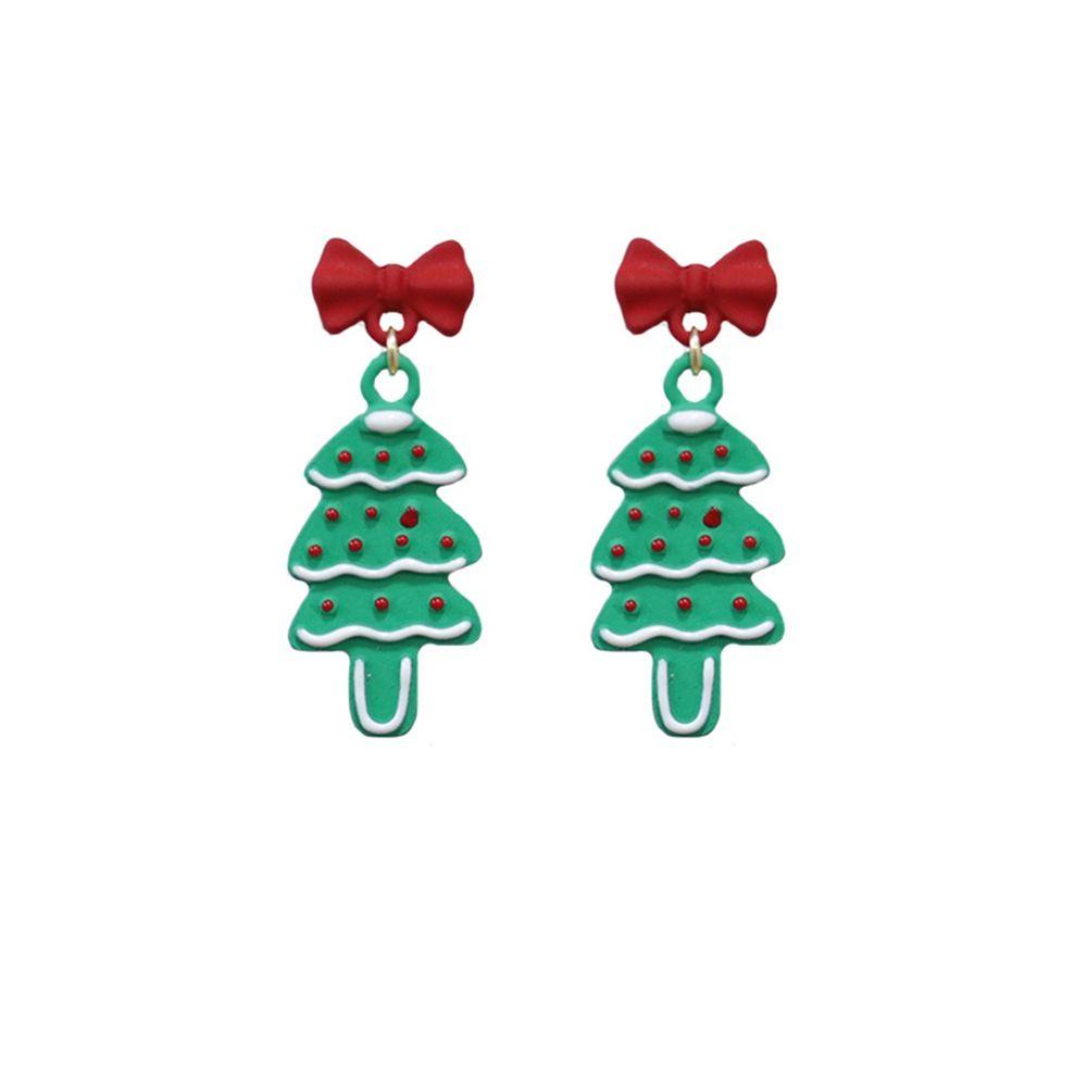 Mxbeauty Anting Natal Hadiah Natal Kepribadian Lucu Asimetris Elk Pohon Natal Snowman Bear Anting Gaya Korea