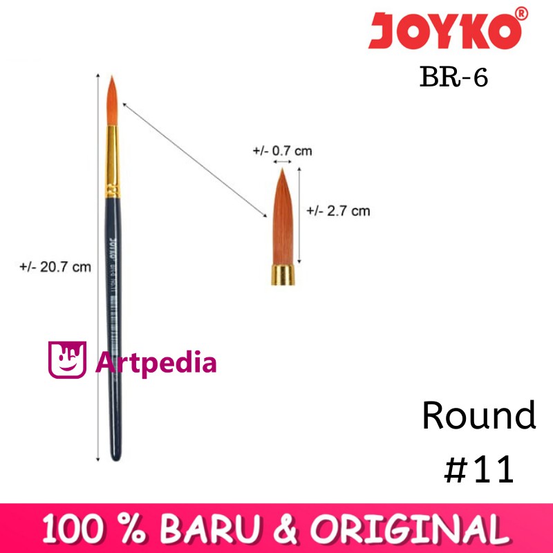 

Kuas Lukis Joyko BR-6 No.11 / Joyko Art Brush Round No.11 / Kuas Joyko