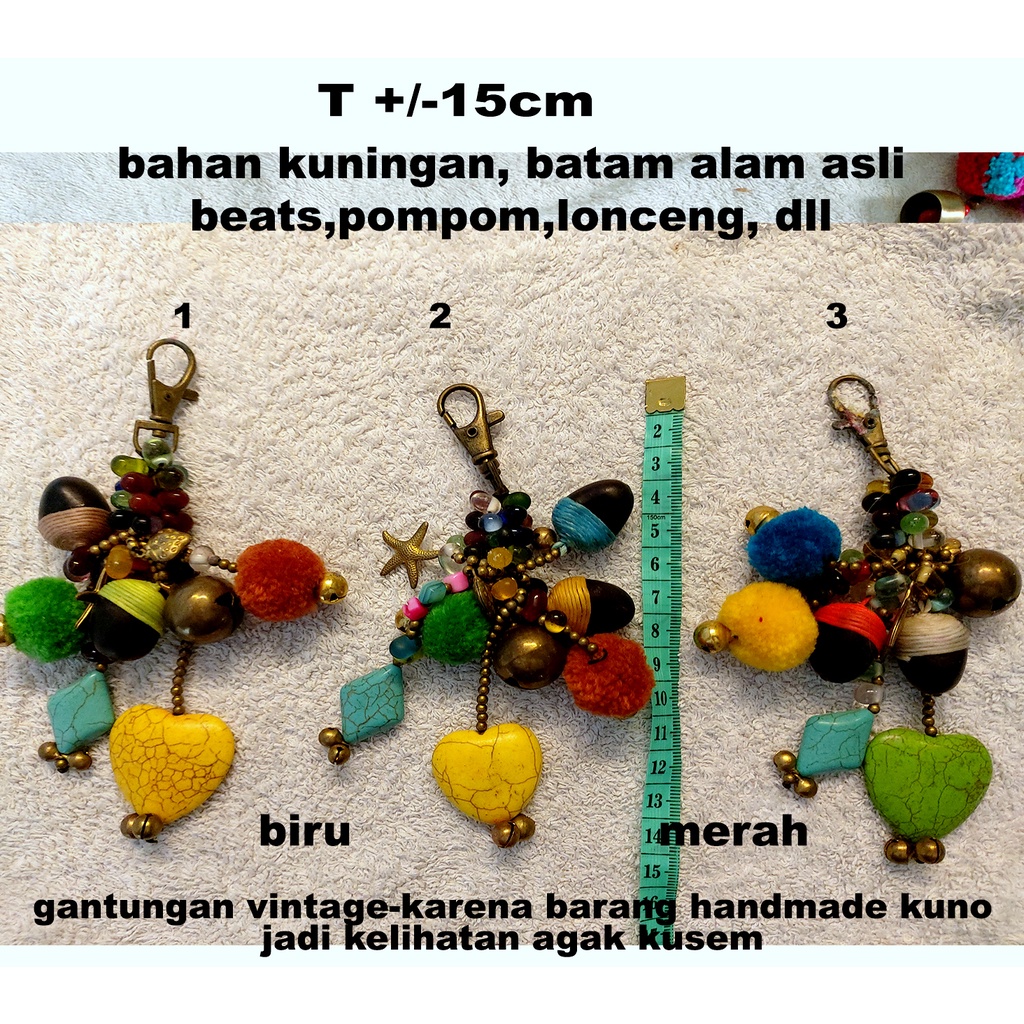 gantungan kunci vintage/gantungan kunci thailand/gantungan kunci batu/gantungan kunci manik manik