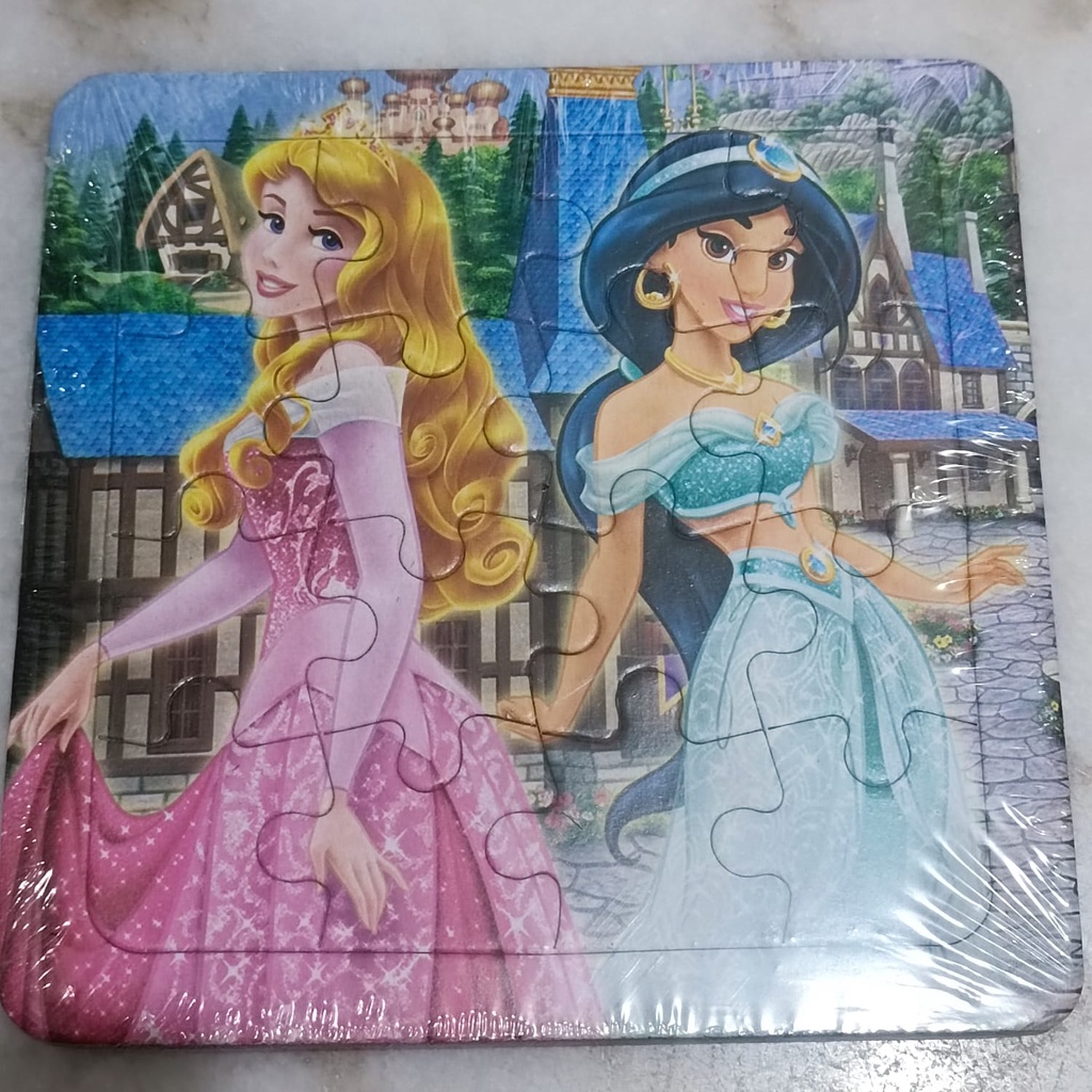 [ORGM] Mainan Edukasi  Anak Jigsaw Puzzle 4x4 16 Keping Motif Buah Princess Mobil