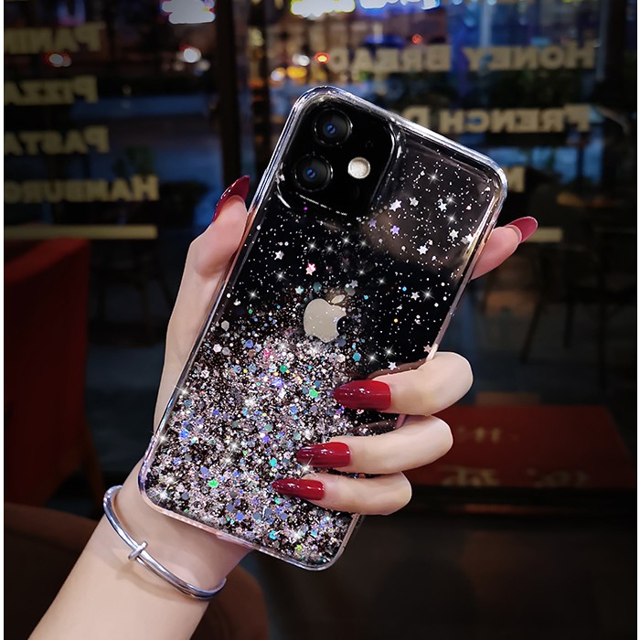 Case Samsung A53 A33 A03 Core A52s A03s A22 A72 A52 A32 A02s A13 A12 A21s A11 A71 A51 A10s A50 A30s A50s  A20 A30 A10 A8 A20s A02 M32 M11 M10 Epoxy Glitter soft Phone Case-Black