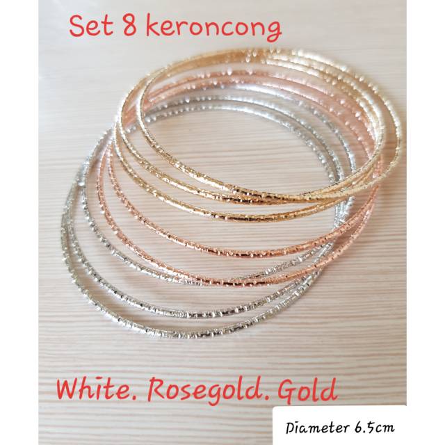 Set 8 perhiasan lapis emas / gelang cantik import set