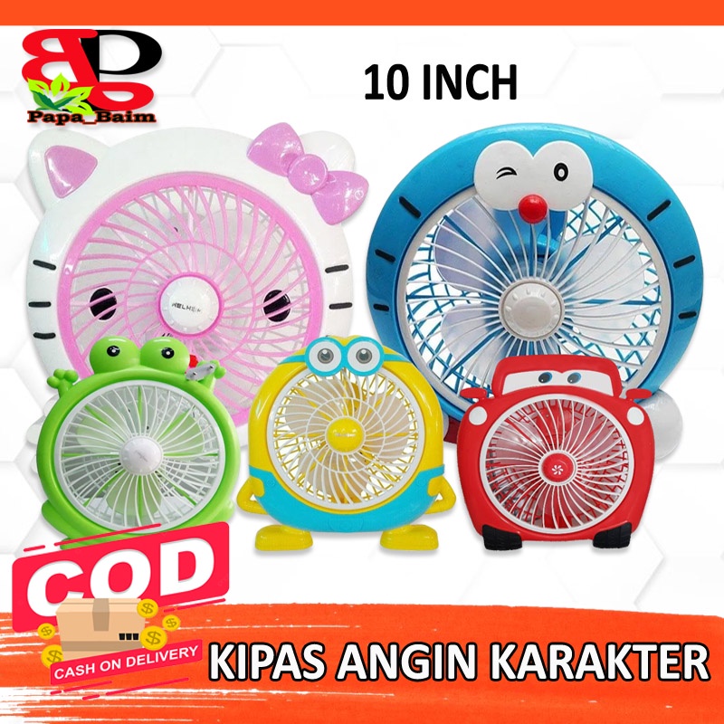 Kipas Angin Listrik Karakter 10inch WELHOME - Kipas Portable Lucu