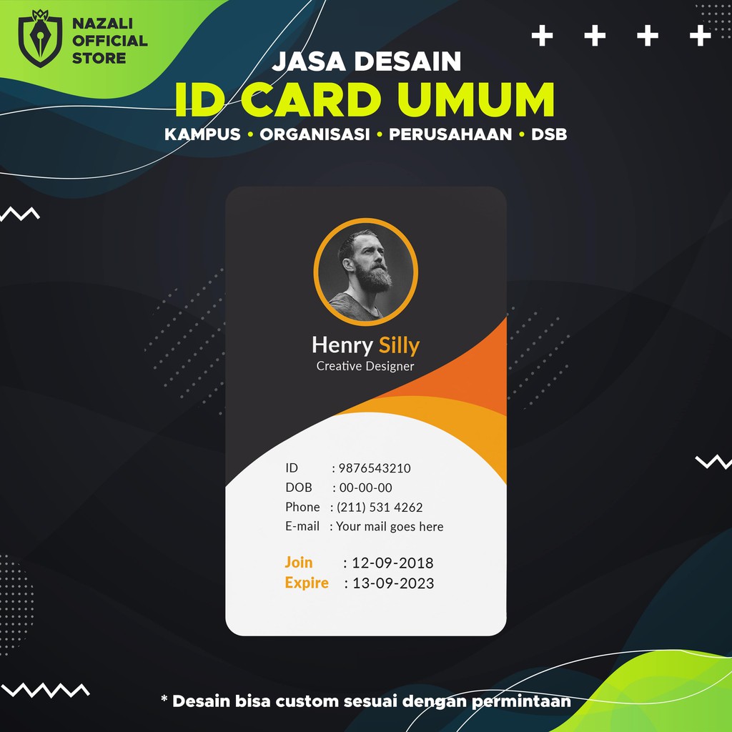 Jual Jasa Desain Id Card Kartu Nama Name Tag Karyawan Perusahaan