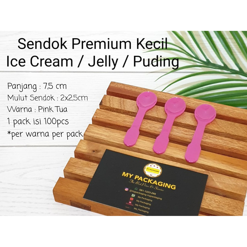 SENDOK ICE CREAM ISI 100 PCS  / SENDOK JELLY / SENDOK PUDING WARNA