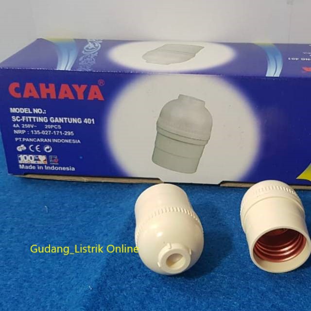 FITTING GANTUNG HITAM / PUTIH E27 KUNINGAN MURAH SNI / FITTING LAMPU GANTUNG MURAH