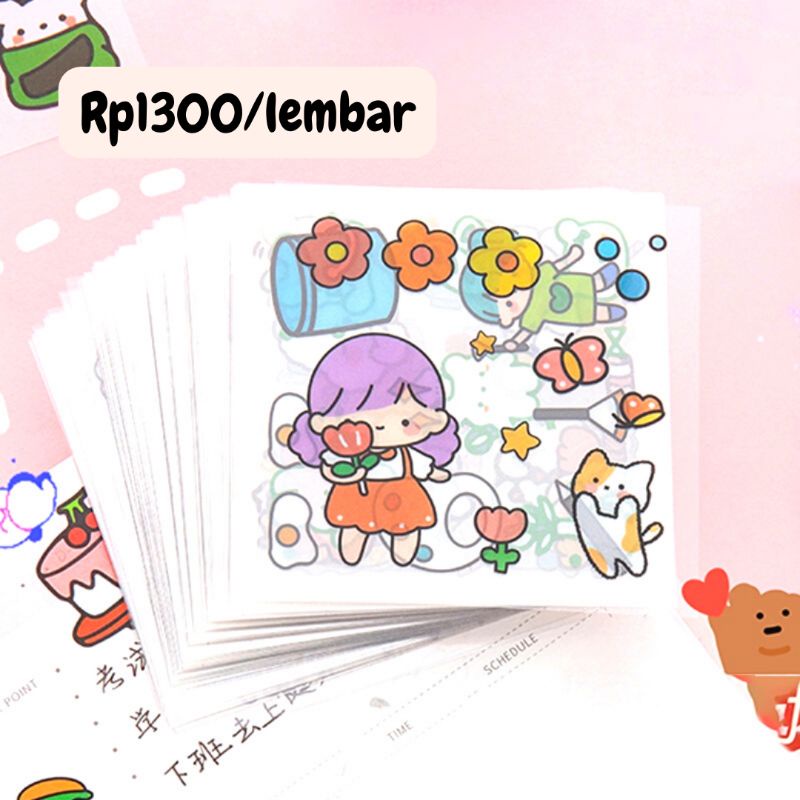 

1 Lembar Sticker Deco Little Explorer Theme Transparan PVC Tumblr Journal Scrapbook