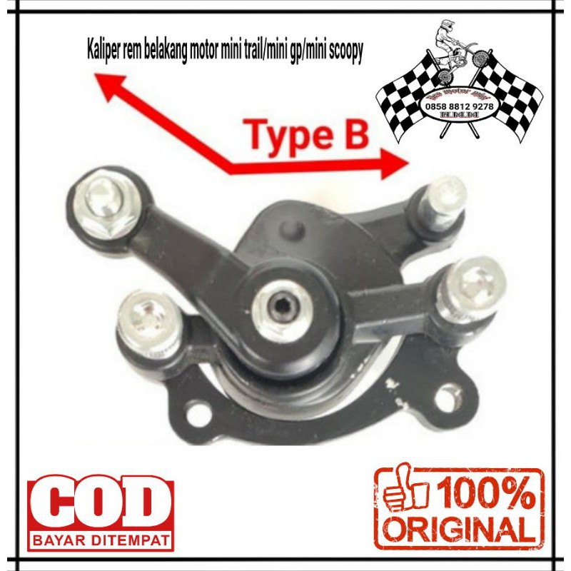 REM PALA BABI BELAKANG MOTOR MINI/KALIPER REM MINI GP-MINI TRAIL-ATV MESIN RUMPUT 50cc