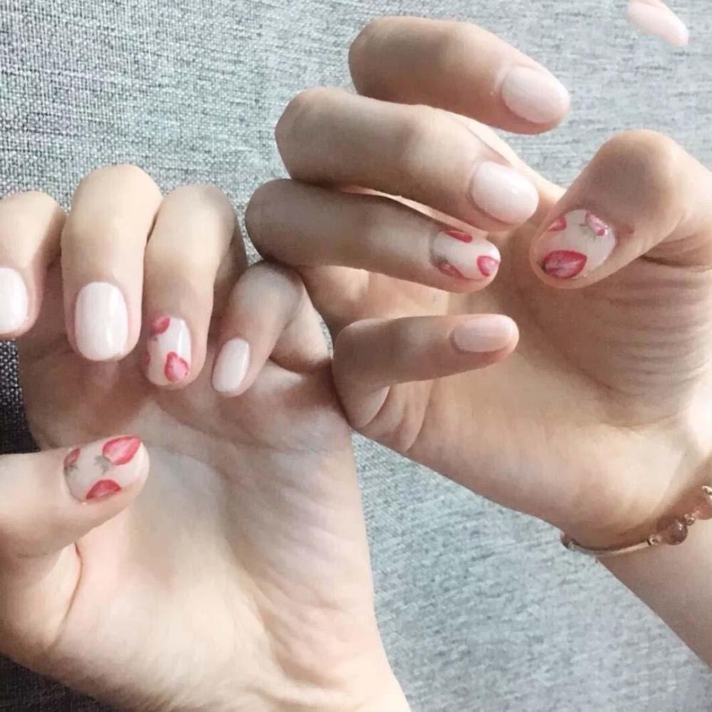 AUGUSTINA Agustin 5D Stiker Kuku Ukiran Indah Decal Strawberry Orange DIY Nail Art Desgin