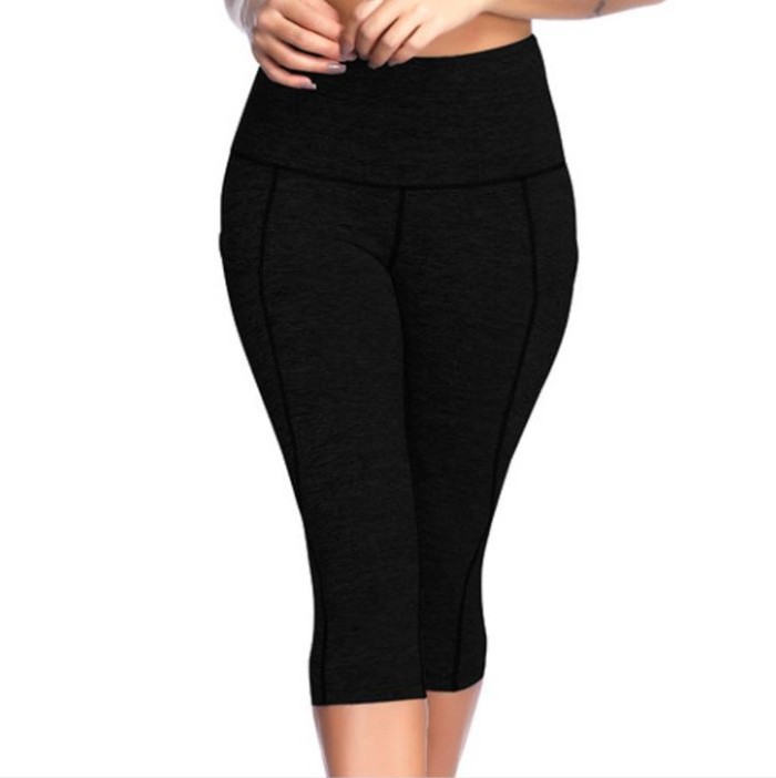 Celana Legging Sport 3/4 Wanita Import Bahan Premium ada Kantong 5012 - Abu