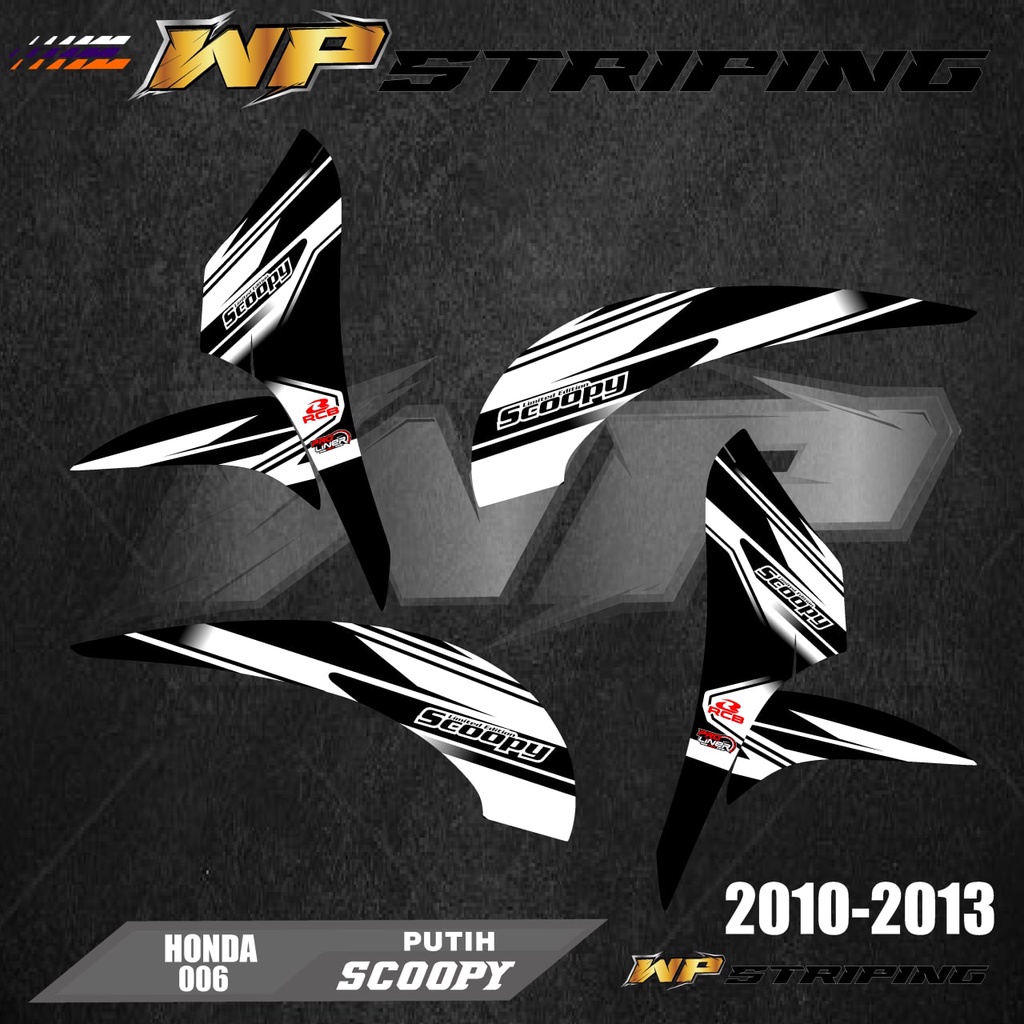 Stiker Motor Scoopy Karbu 2010 2011 2012 2013 - Striping Sticker Variasi Lis Skotlet Racing 006