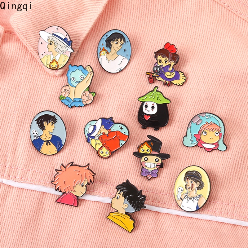 Bros Pin Enamel Desain Kartun Anime Ponyo Howl Sofia Untuk Anak