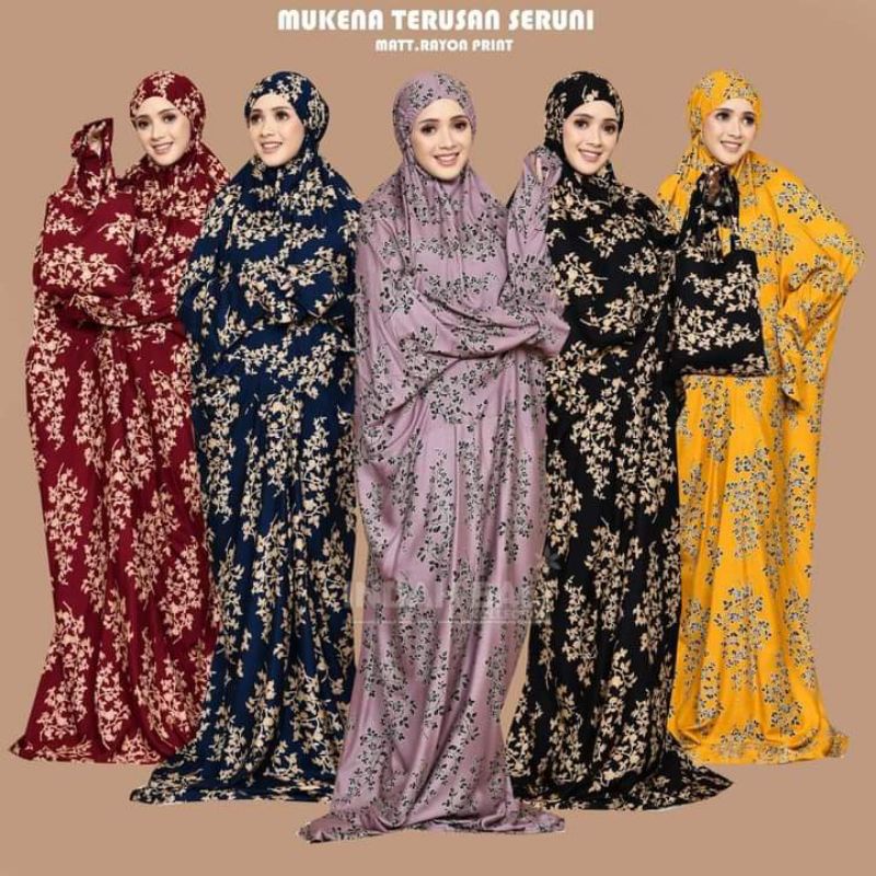 [BISA COD] MUKENA TERUSAN SERUNI BAHAN RAYON BALI SUPER JUMBO/MUKENA DEWASA ADEM KEKINIAN