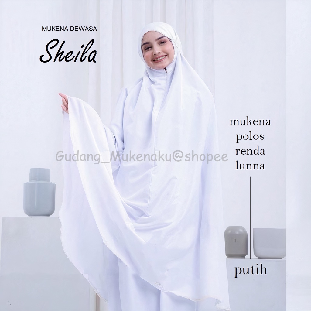 Gudang_Mukenaku Mukena Dewasa Sheila Bahan Katun Renda Rajut Bisa Bayar Ditempat Tujuan COD