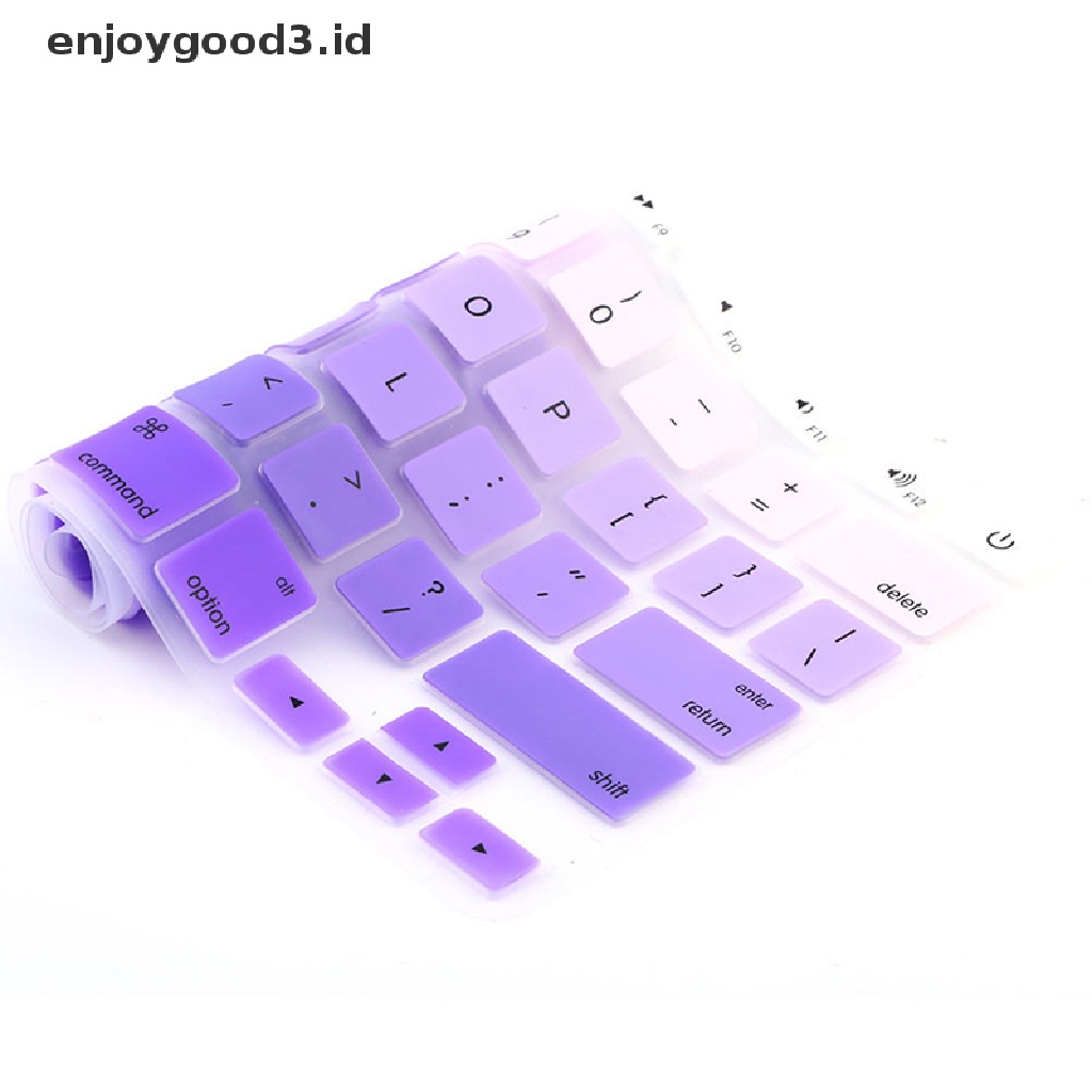 Case Pelindung Keyboard Bahan Silikon Warna Pelangi Untuk Imac Macbook Pro 13 15 Inch