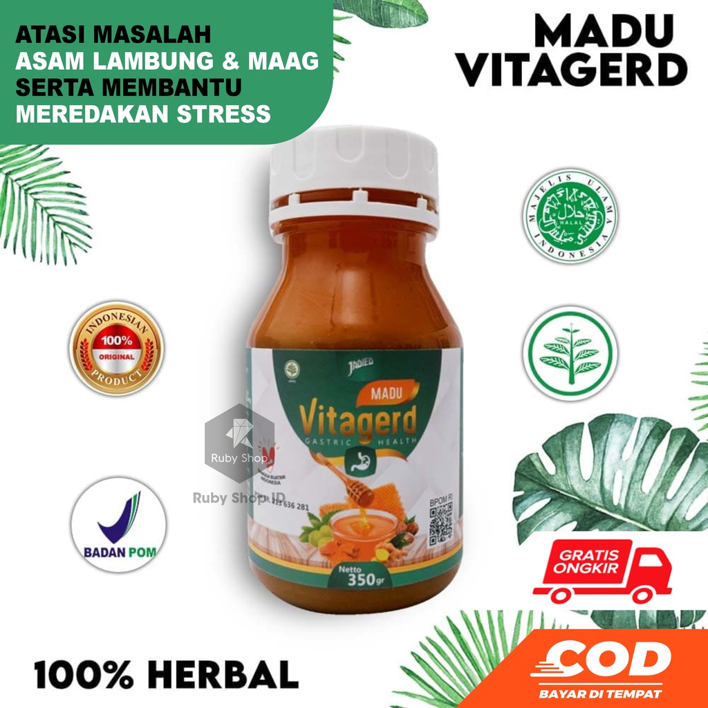 BPOM - MADU VITAGERD Herbal Original Obat Sakit Infeksi Asam Lambung Maag Magh Kronis Mual Penghilan