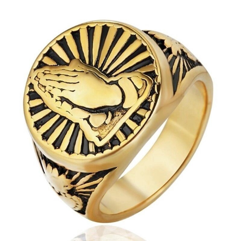 Doa Kristen Cincin Punk Knight,  Cincin Doa Gesture JewelryXIANGXIAN