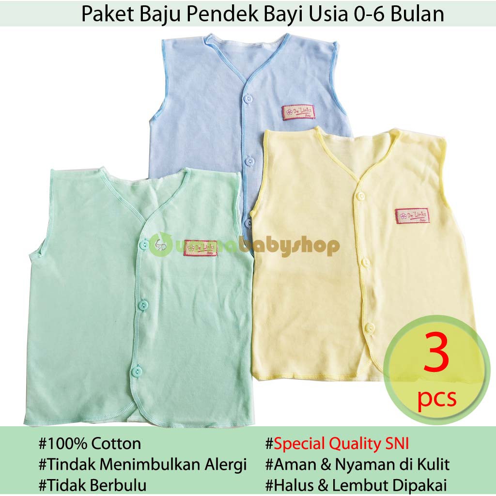TERMURAH 3 Helai Baju Bayi Buntung Pakaian Bayi Baru Lahir Perlengkapan Bayi Newborn