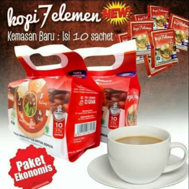 

KOPI 7 ELEMEN KOPI HERBAL MULTI MANFAAT isi 10 sachet