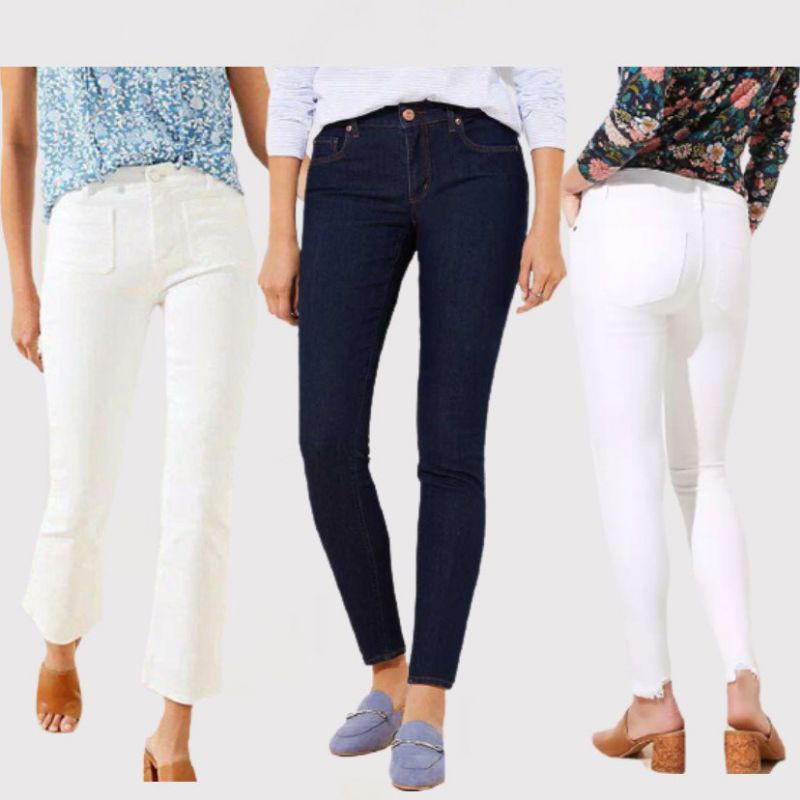 Loft 55 Chewet Hem Skinny Denim Pants White Celana Panjang Wanita Original Branded