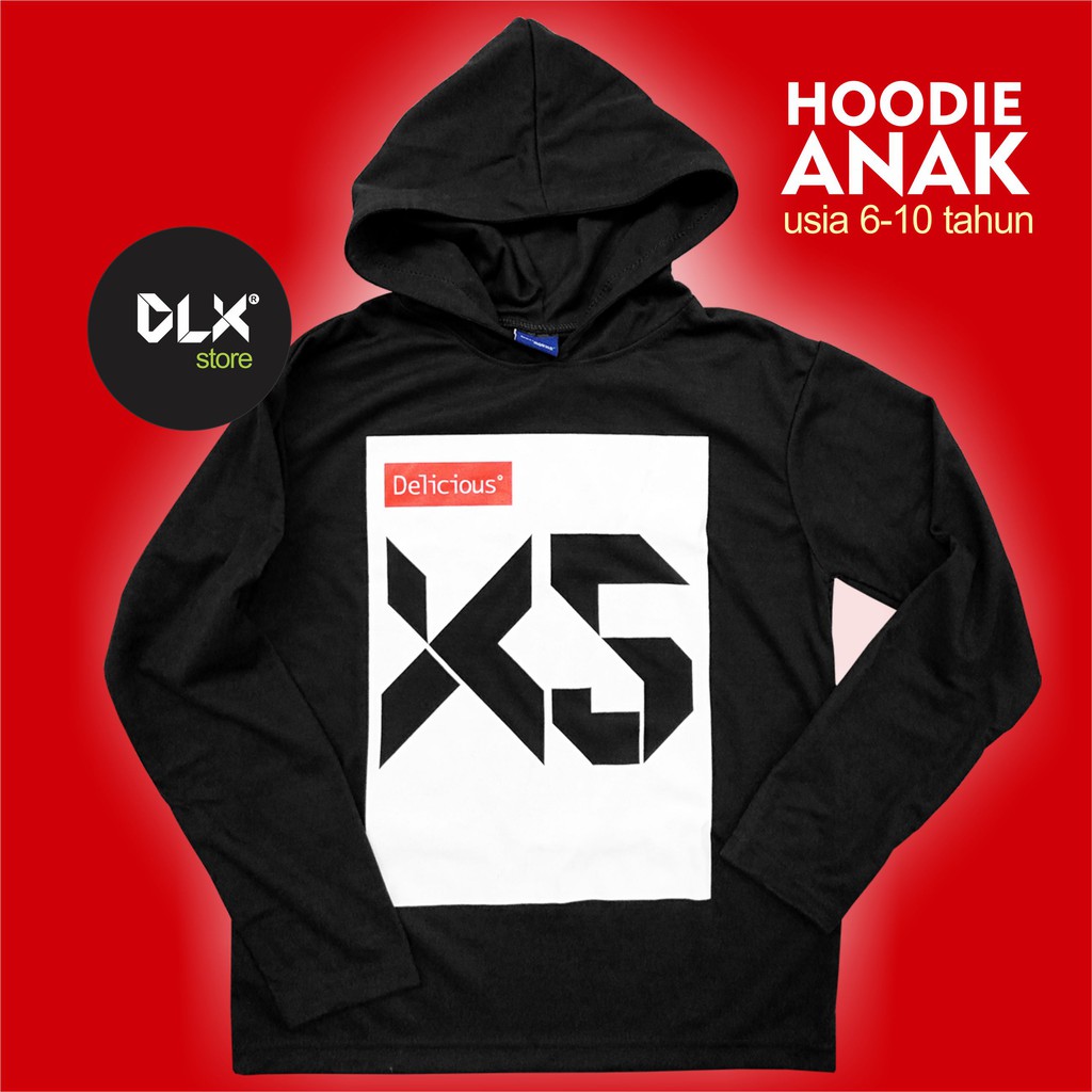 DLX Jaket Hoodie Anak Keren Laki-laki & Perempuan Umur 6-10 Tahun Kualitas Premium Motif X5 Unisex