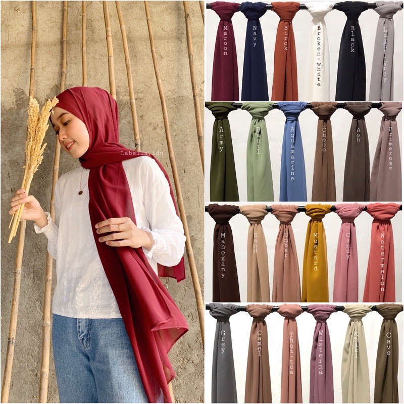 B-SHAWL | Pashmina Ceruty Baby Doll Premium Import | Malaysia | Turkish | Ceruti Babydoll Original