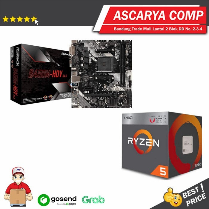 [BUNDLE] ASRock B450M-HDV R4.0 + AMD RYZEN 5 3400G