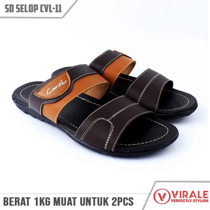 Sandal Slide Pria Terbaru - Sandal Selop Kulit Murah CVL-11