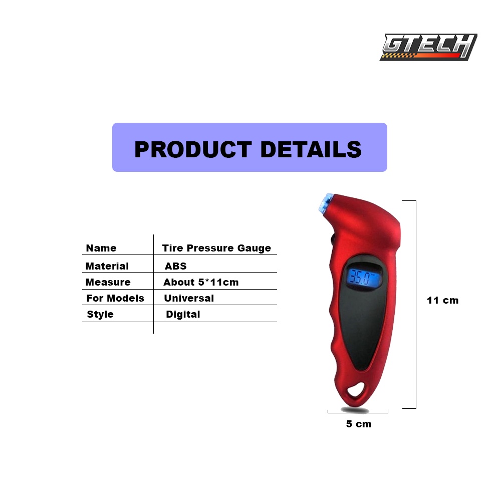 Alat Pengukur Tekanan Angin Ban Mobil Motor Sepeda Digital Pressure Gauge