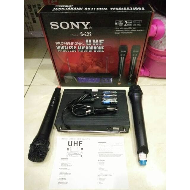 Sony Microphone Mic Double Wireless Sony S-222 .UHF System extra bass