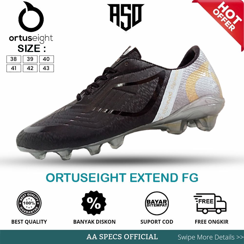 Sepatu Bola Ortuseight Ortus Extend Fg Jogosala Rampage Grade Ori Full Black Size 38 43