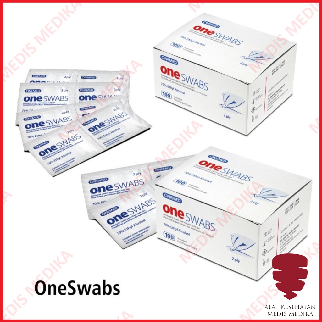 Alcohol Swab Oneswab Kapas Tisu Tissue Alkohol Pads One Swab p3k Onemed