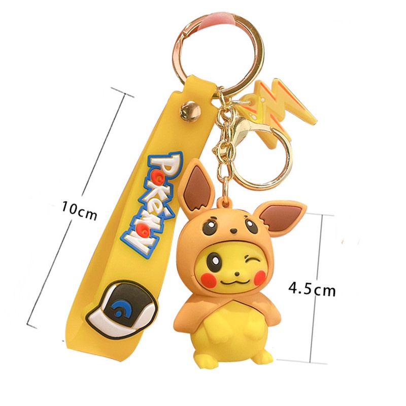 Takara TOMY Gantungan Kunci Boneka Pokemon Go Karakter Pikachu Psyduck Eevee Untuk Hadiah Anak / Dewasa