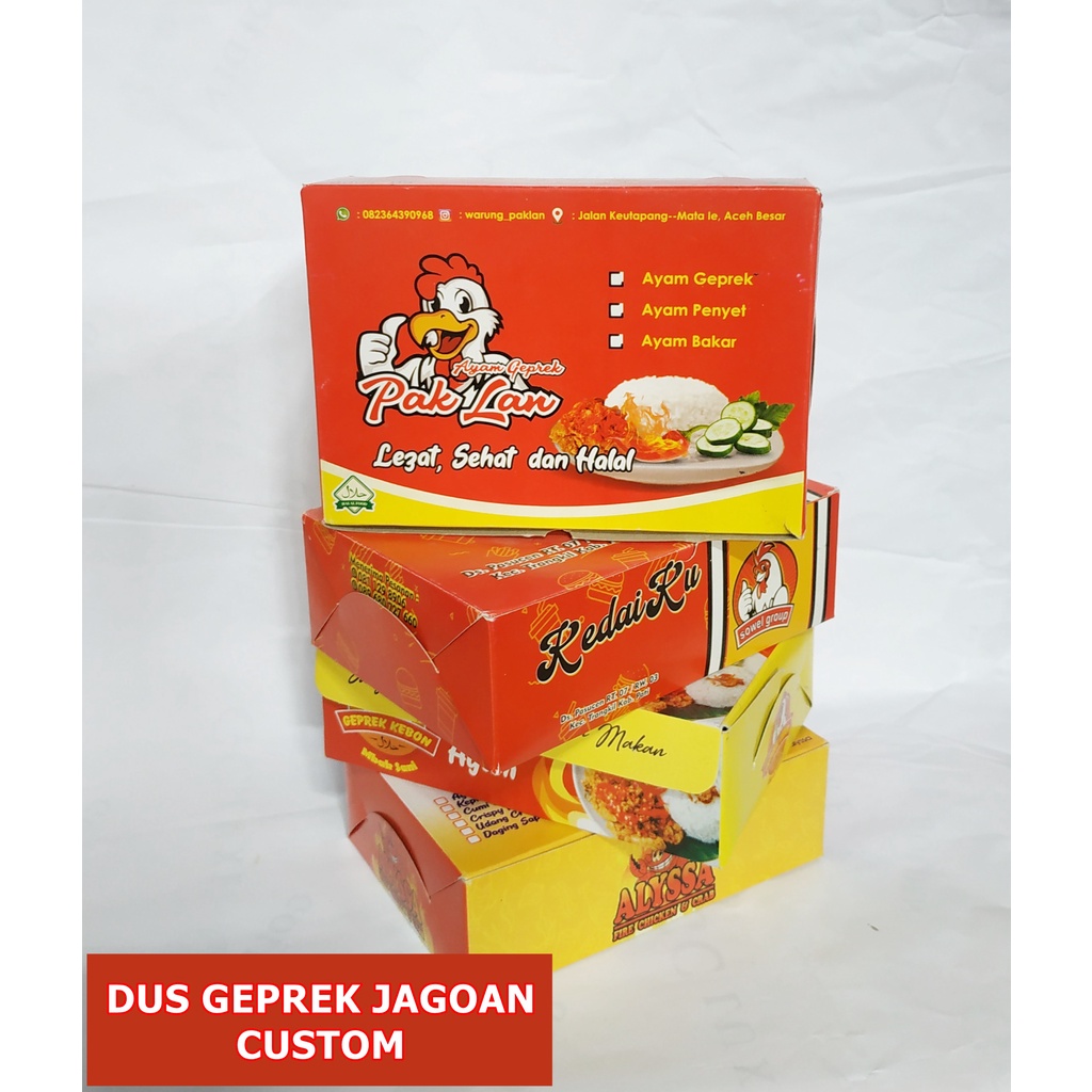 Dus Ayam Geprek / Bungkus Ayam Geprek/ Dos Ayam Geprek Ayam Krispi Fried Chicken Ayam Penyet Duplex 